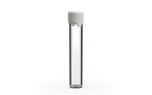 Chubby Gorilla|25x100mm Clear Flat Bottom Tube W/ Aviator CR White Cap