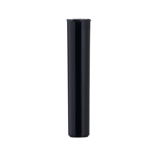95mm Child Resistant Opaque Black Pop Top Plastic Pre-Roll Tubes