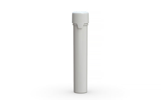 Chubby Gorilla|25x100mm White Flat Bottom Tube W/ Aviator CR White Cap