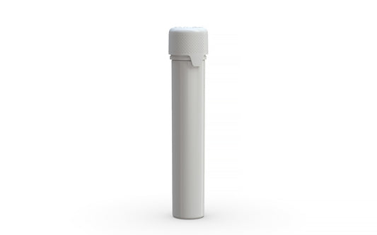 Chubby Gorilla|25x100mm White Flat Bottom Tube W/ Aviator CR White Cap