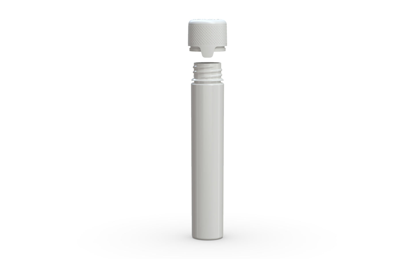 Chubby Gorilla|25x100mm White Flat Bottom Tube W/ Aviator CR White Cap