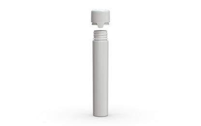 Chubby Gorilla|25x100mm White Flat Bottom Tube W/ Aviator CR White Cap