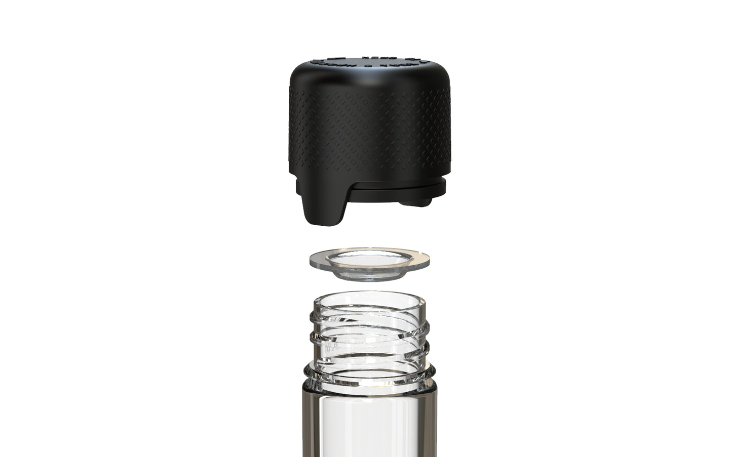 Chubby Gorilla|25x100mm Clear Flat Bottom Tube W/ Aviator CR Black Cap