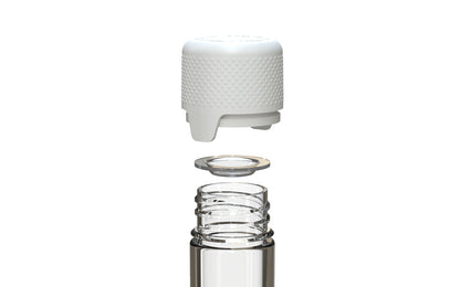 Chubby Gorilla|25x100mm Clear Flat Bottom Tube W/ Aviator CR White Cap