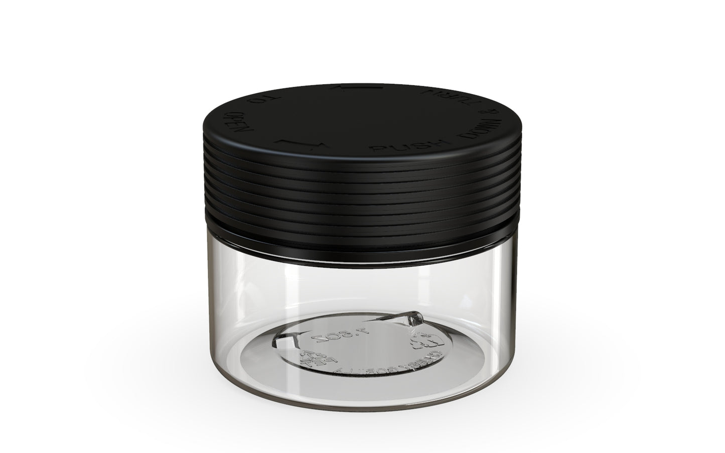 Chubby Gorilla|7.5oz Clear XL Jar W/ Spiral CR Black Cap