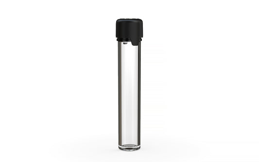 Chubby Gorilla|25x100mm Clear Flat Bottom Tube W/ Aviator CR Black Cap