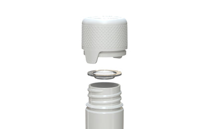 Chubby Gorilla|25x100mm White Flat Bottom Tube W/ Aviator CR White Cap