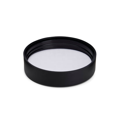 78mm Child Resistant Matte Black Caps w/ Pressure Sensitive Inliners