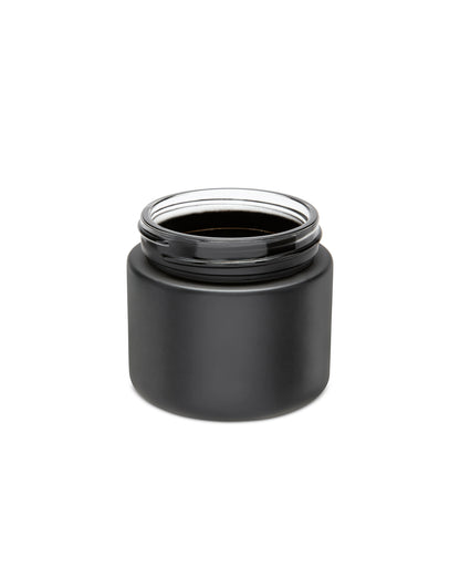 2oz Straight Sided Matte Black Glass Jars