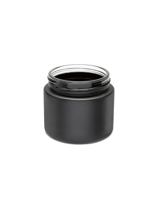2oz Straight Sided Matte Black Glass Jars