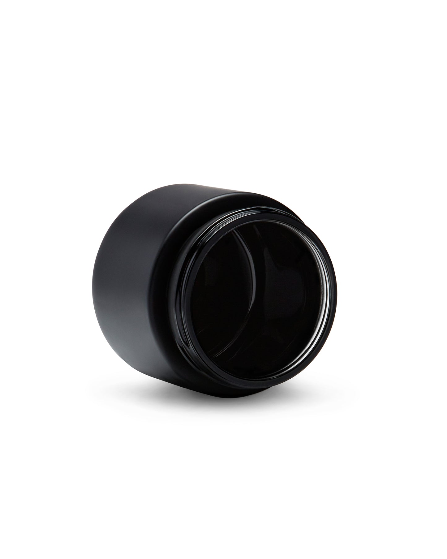 2oz Straight Sided Matte Black Glass Jars