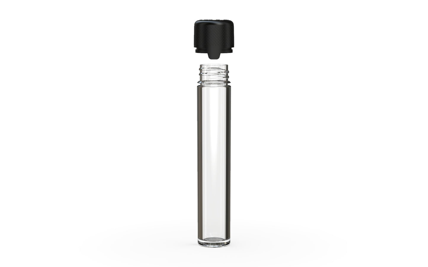 Chubby Gorilla|25x100mm Clear Flat Bottom Tube W/ Aviator CR Black Cap
