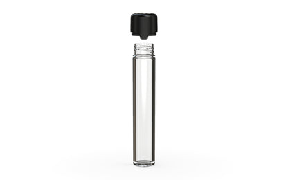 Chubby Gorilla|25x100mm Clear Flat Bottom Tube W/ Aviator CR Black Cap
