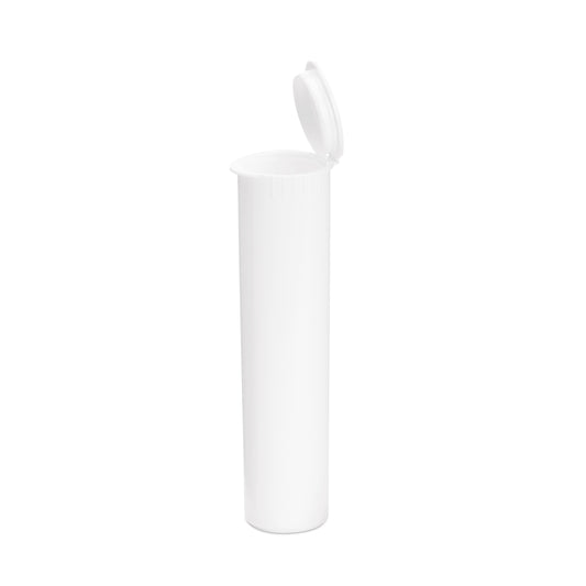 80mm Child Resistant White Opaque Pop Top Plastic Pre-Roll Tubes