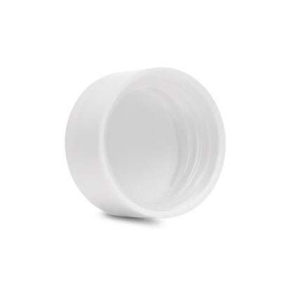 28mm Child Resistant Matte White Caps w/ Foil Inliners