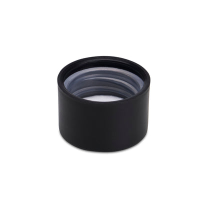 18mm Child Resistant Matte Black Cap W/ Foam & Pressure Seal Liner
