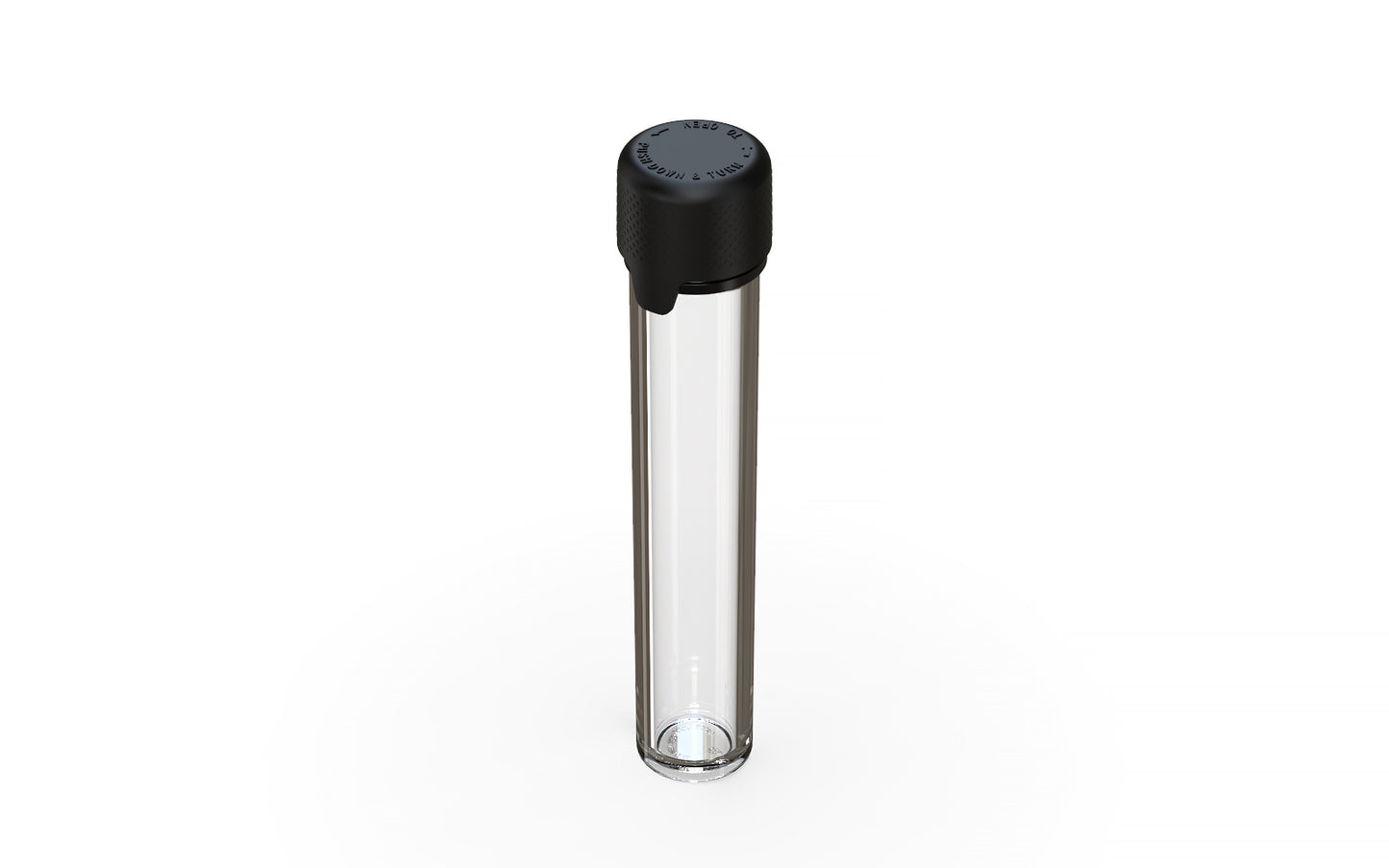 Chubby Gorilla|25x100mm Clear Flat Bottom Tube W/ Aviator CR Black Cap