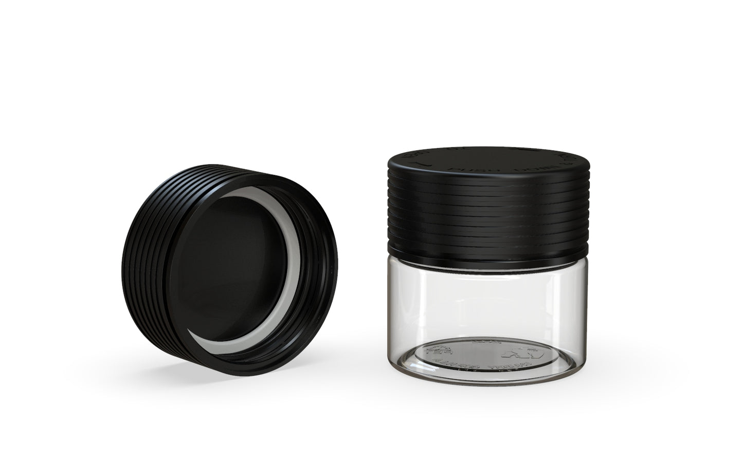 Chubby Gorilla|2oz Clear Jar W/ Spiral CR Black Cap