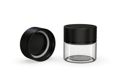 Chubby Gorilla|2oz Clear Jar W/ Spiral CR Black Cap
