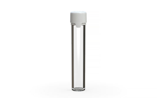Chubby Gorilla|25x100mm Clear Flat Bottom Tube W/ Aviator CR White Cap