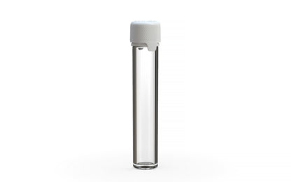 Chubby Gorilla|25x100mm Clear Flat Bottom Tube W/ Aviator CR White Cap