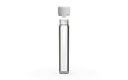 Chubby Gorilla|25x100mm Clear Flat Bottom Tube W/ Aviator CR White Cap