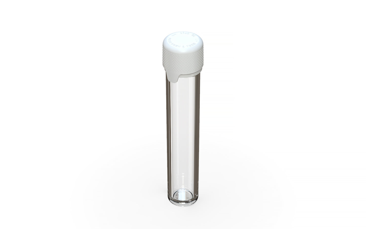 Chubby Gorilla|25x100mm Clear Flat Bottom Tube W/ Aviator CR White Cap