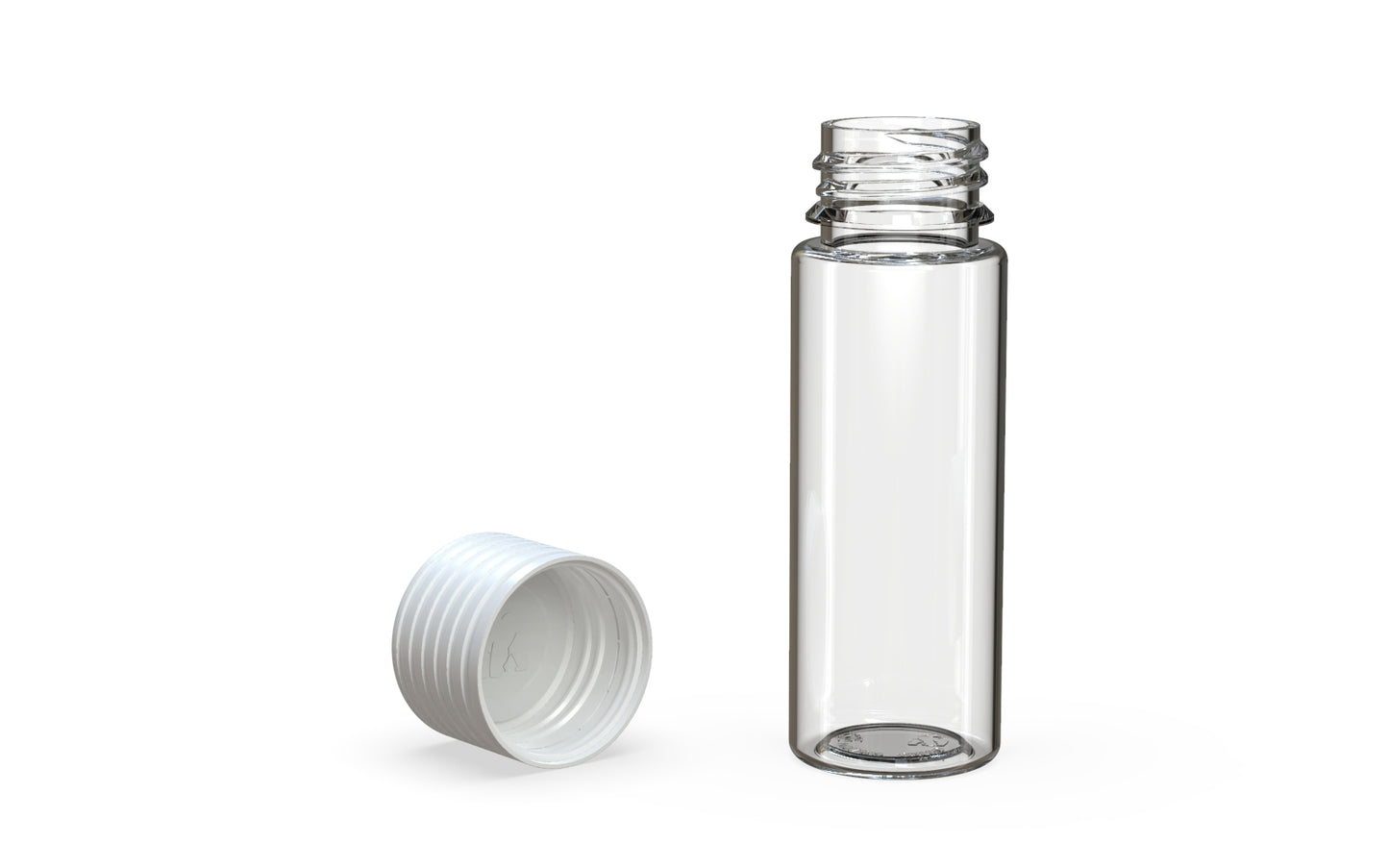 Chubby Gorilla|25x65mm Clear Tube W/ Spiral CR White Cap