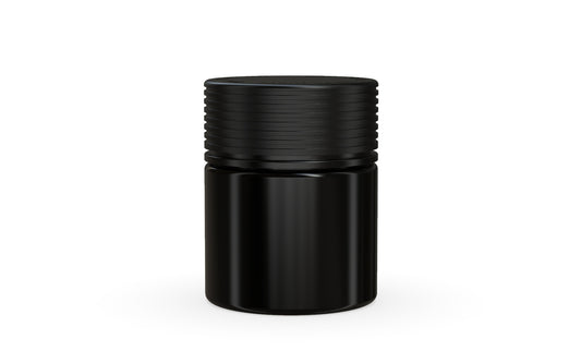 Chubby Gorilla|3oz Black Jar W/ Spiral CR Black Cap