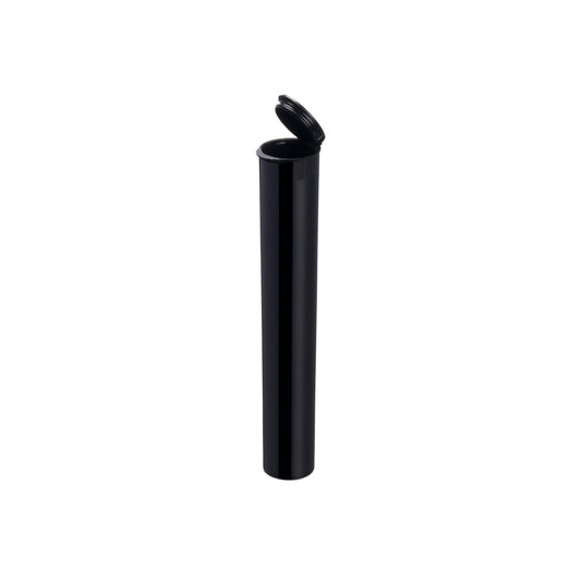 116mm Child Resistant King Size Pop Top Black Opaque Plastic Pre-Roll Tubes