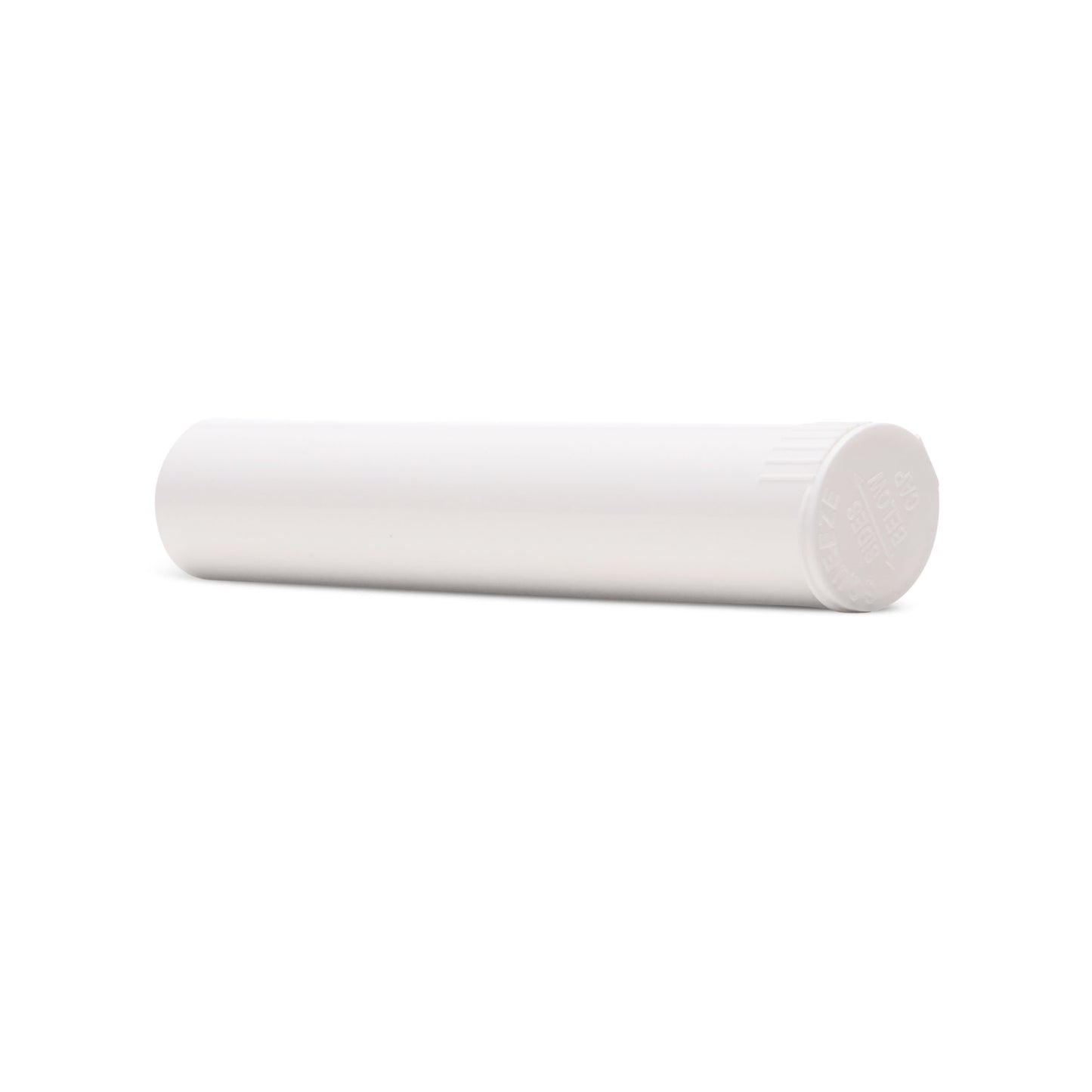 98mm Child Resistant White Opaque Pop Top Plastic Pre-Roll Tubes